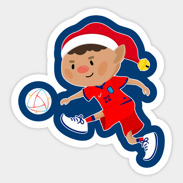 England football Christmas elf. Football World Cup soccer t-shirt Sticker by abtchlr